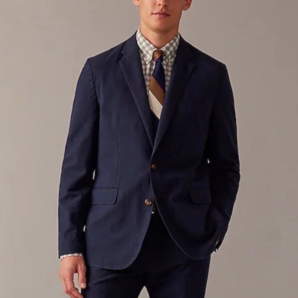 J.Crew Men's Ludlow Slim Fit Unstructured Suit Jacket Linen Blend Navy 39R NWT